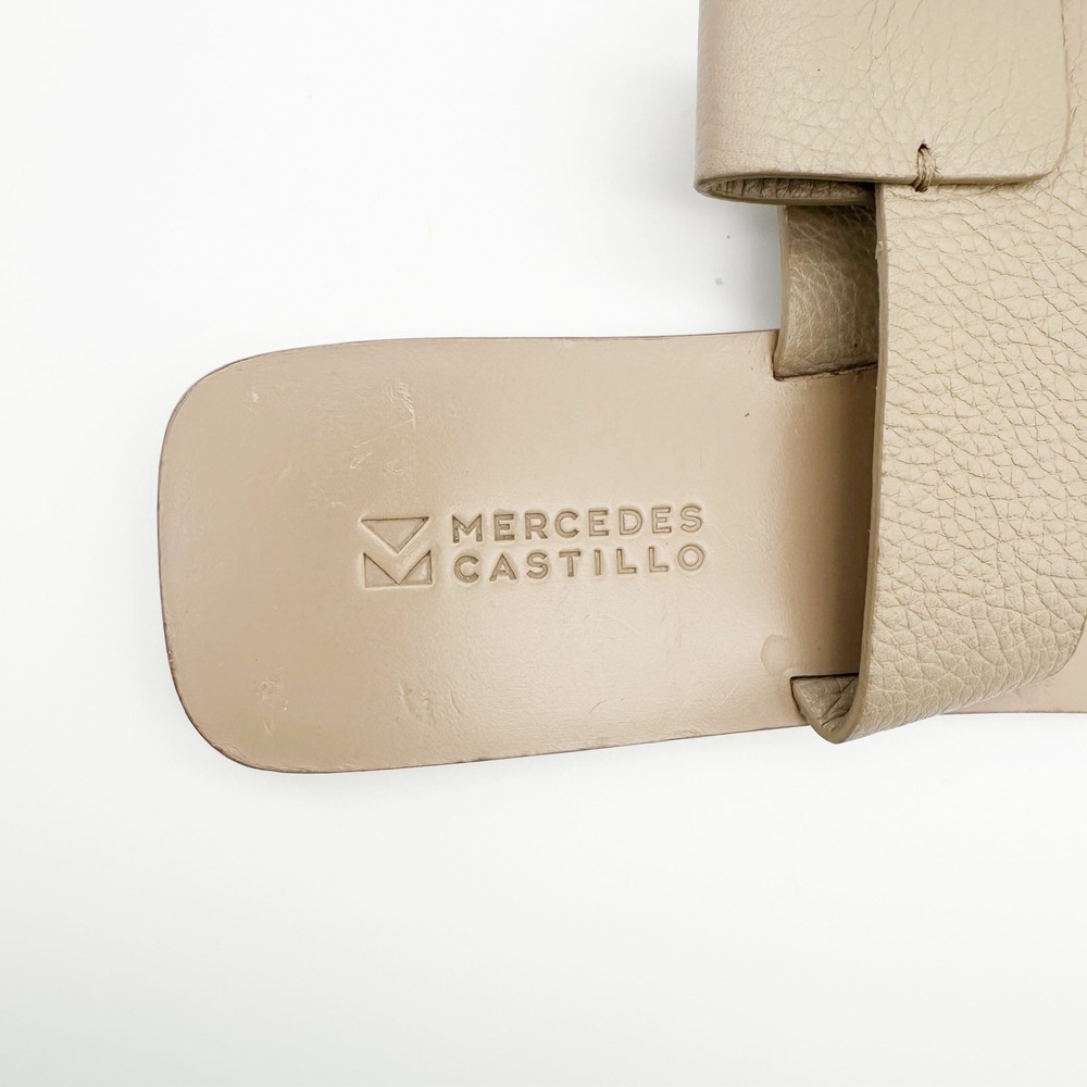 Mercedes Castillo Tanna Tan Leather Slides Size 40 - Picture 6 of 7